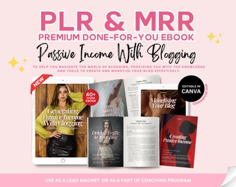 Passive Income With Blogging with MRR PLR Ebook, Achieve Faceless Financial Freedom, Digital Marketing Guide, Blogging Guide, Marketing Blog