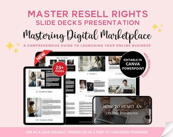 Online Business MRR Resell Slide Decks Presentation, Master Resell Rights,Done For You Course, Sales Pages, PowerPoint,Course Creator, Canva