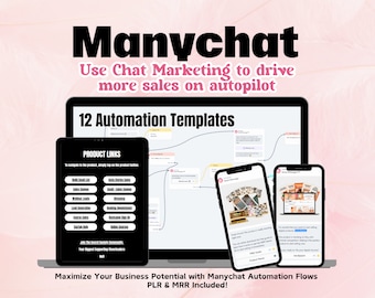 Manychat Flow Automation Templates PLR MRR for Business Growth, Done For You Marketing Tools, Small Business, Entrepreneur Tools,Sales Boost