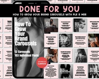 How To Grow Your Brand Carousels PLR MRR for Business Growth, Done For You Marketing Tools, Small Business, Entrepreneur Tools,Sales Boost