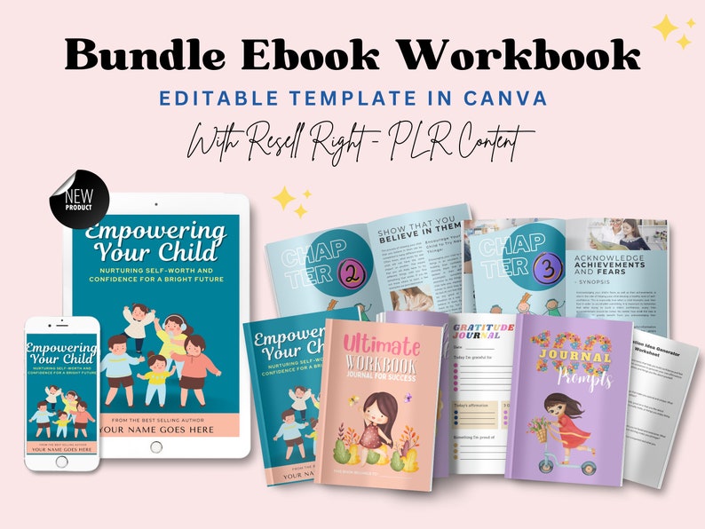 "Empower your child's future with our editable ebook workbook bundle - nurturing self-worth and confidence. Perfect for parents, educators, and coaches. #Parenting #Education"