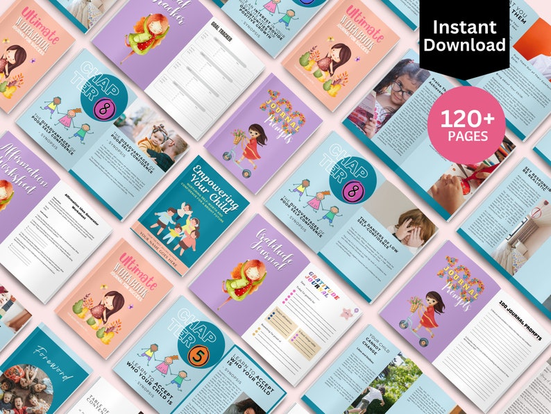 "Editable ebook workbook bundle for confident kids! Empower your child's self-worth. Ideal for parents and educators. Customize with Canva. Sell and rebrand! #EmpowerKids #EditableBundle"