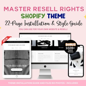 Luxury Shopify Theme Kit with 22-Page Installation Guide, Premium Shopify Templates, Done For You Shopify MRR for Selling Digital Products