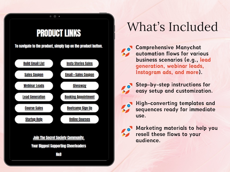 Manychat Flow Automation Templates PLR MRR, designed for entrepreneurs looking to accelerate their growth. These Done For You marketing tools are essential for any small business seeking a sales boost.engage with customers in a more personalized way