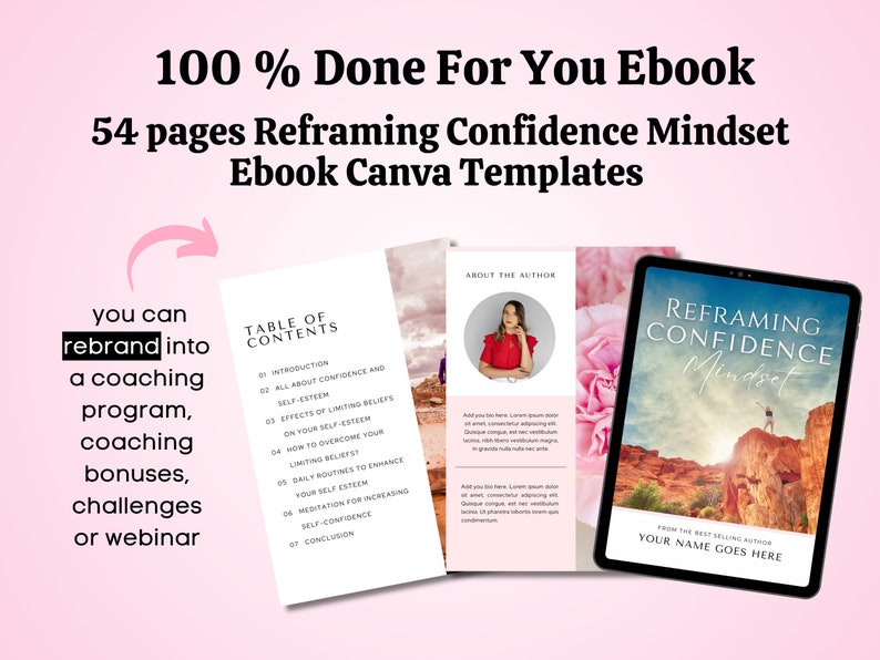 Ebook Reframe Confidence Mindset Done for You & PLR Guide Life Coach ...