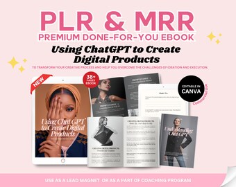 How To Create and Sell Digital Products Guide, Guide to Using ChatGPT, PLR MRR ebook, ChatGPT Course Lead Magnet, AI Passive Income Chatgpt