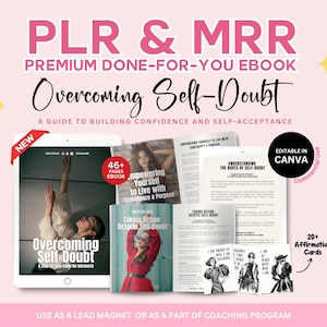 PLR MRR Superare i dubbi su se stessi Ebook, Scheda di affermazione, Costruisci fiducia, Accettazione di sé, Crescita personale, Mentalità di crescita, Corso fatto per te