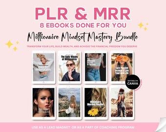 Millionaire Mindset Mastery, MRR PLR Ebook, Financial Freedom, Passive Income, Done For You, Affirmations, Entrepreneur, Faceless Marketing