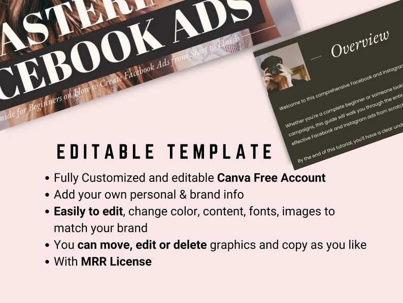 Mastering FACEBOOK ADS Guide with MRR, Done for You Course, Comprehensive Guide for Creating Effective Ad Campaigns, Resell Rights, Canva image 5