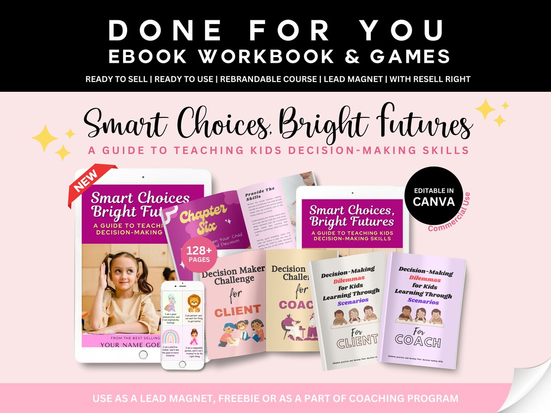 PLR Done for You Teach Kids Decision Making Ebook Workbook Games for ...