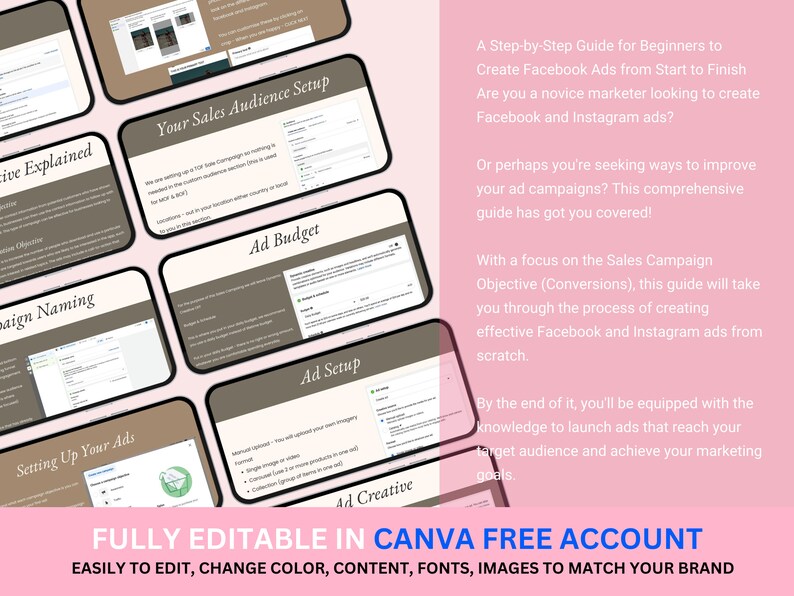 Mastering FACEBOOK ADS Guide with MRR, Done for You Course, Comprehensive Guide for Creating Effective Ad Campaigns, Resell Rights, Canva image 6