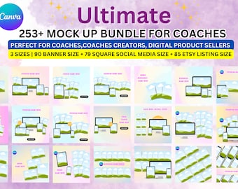 253 Mock Up-paket, Mock Up Canva, Etsy-listningsmockupmallar, Digital produktmockup, Canva-listningsmallar, Sälj på Etsy, Digitalt