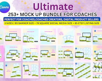 253 Mock Up Bundle, Mock Up Canva, Etsy Listing Mock Up Templates, Digital Product Mock Up, Canva Listing Templates, Sell on Etsy, Digital