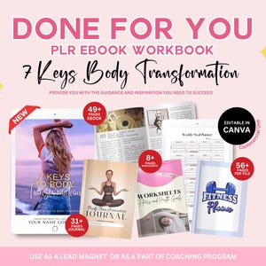 Weight Loss to Success Ebook Workbook: Done for You Course, Lead Magnet Ebook, Brandable Course, Life Coaching Tools,Editable Canva Template