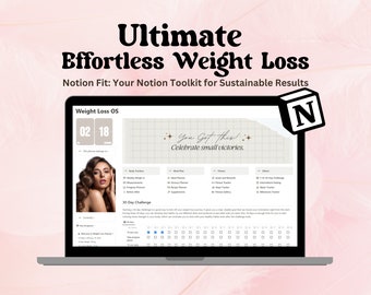 Weight Loss Tracker Notion Template, Weight Tracker, Calorie Tracker Meal Planner Journal, Fitness Planner, Self-Love, Wellness, Body health