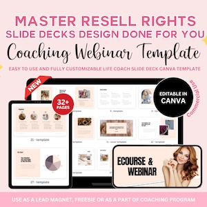 MRR Resell Coaching Webinar Template, Coaching Slide Deck Template, Presentation Template, Canva Template, Coach Slide Deck, Coach Webinar