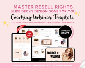 MRR Resell Coaching Webinar Template, Coaching Slide Deck Template, Presentation Template, Canva Template, Coach Slide Deck, Coach Webinar