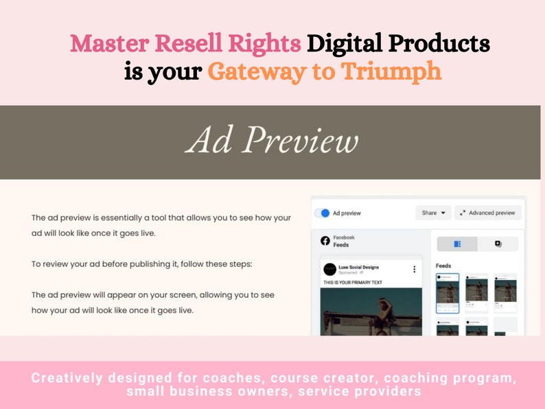 Mastering FACEBOOK ADS Guide with MRR, Done for You Course, Comprehensive Guide for Creating Effective Ad Campaigns, Resell Rights, Canva image 9