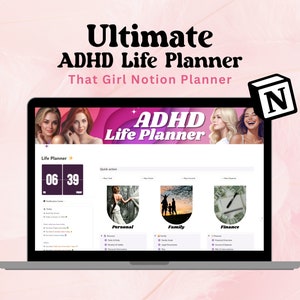 Notion Life Planner, Notion Digital Life Template, All-In-One Planner and Template , Notion Calendar ADHD Personal Planner Minimal Aesthetic