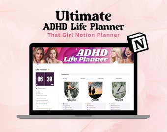 Notion Life Planner, Notion Digital Life Template, All-In-One Planner and Template , Notion Calendar ADHD Personal Planner Minimal Aesthetic