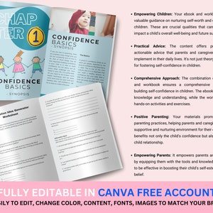 "Nurture self-worth and confidence in your child with our editable ebook workbook bundle. Canva-compatible for easy customization. Unlock potential, and even sell and rebrand! Ideal for parents and educators. #EmpowerKids"