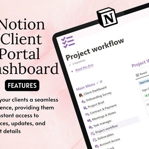 Notion Template Client Portal, Client Dashboard Project Tracker, Client ...