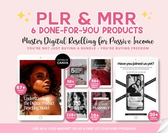 MRR PLR Passive Income Ebook Bundle, Financial Freedom, Email Marketing, Done For You, Reseller Playbook, Pinterest, Carousels, Sell on Etsy