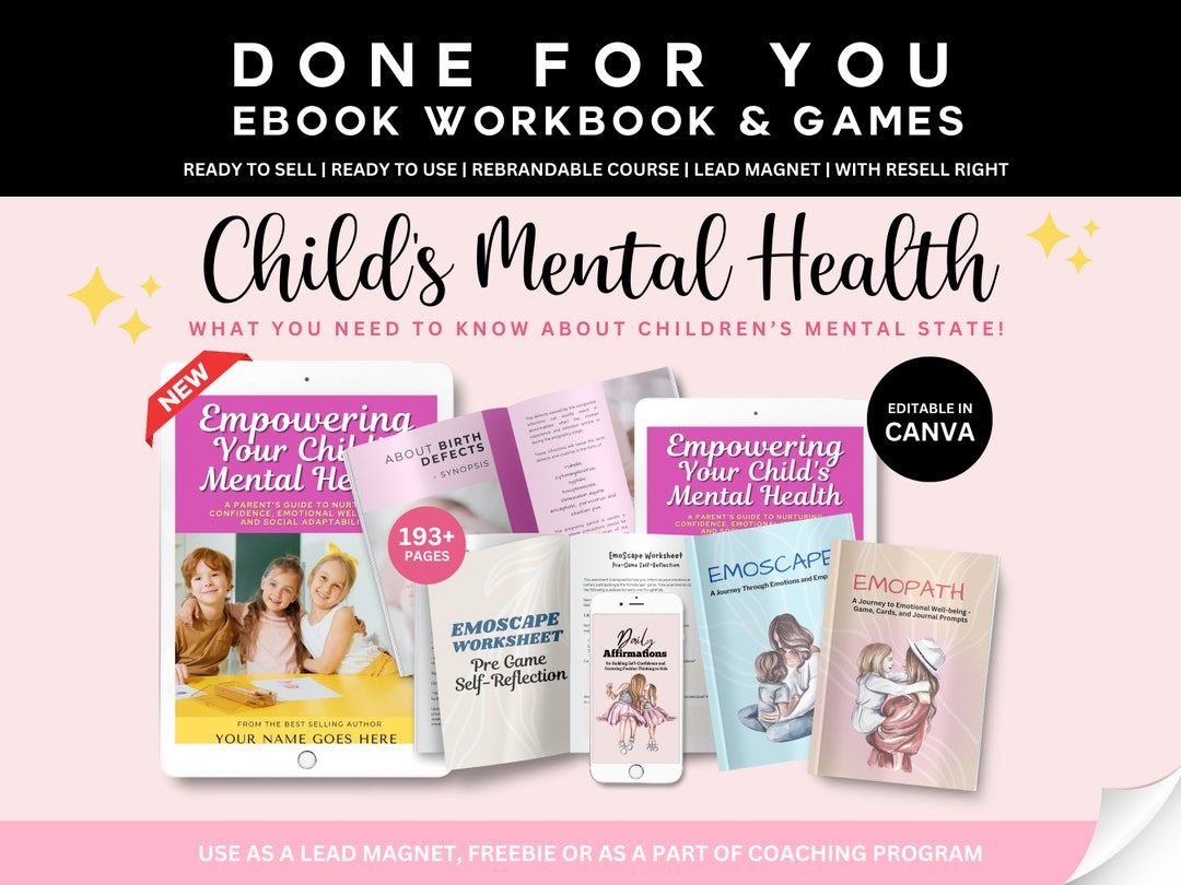 PLR Done for You Child's Mental Health Ebook Workbook and Games ...