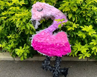 Unique handmade colourful flamingo pinata filled with 50+ assorted sweets