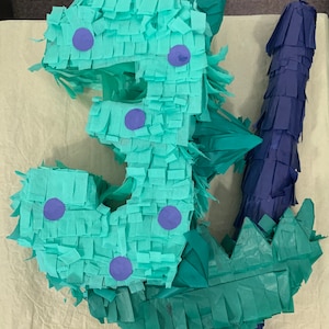 Unique handmade number 3 piñata