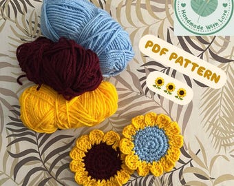 Sunflower Crochet Coaster