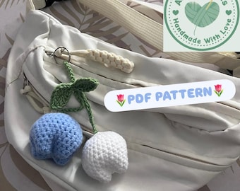 Crochet Tulip Keychain PDF Pattern: Amigurumi Flower