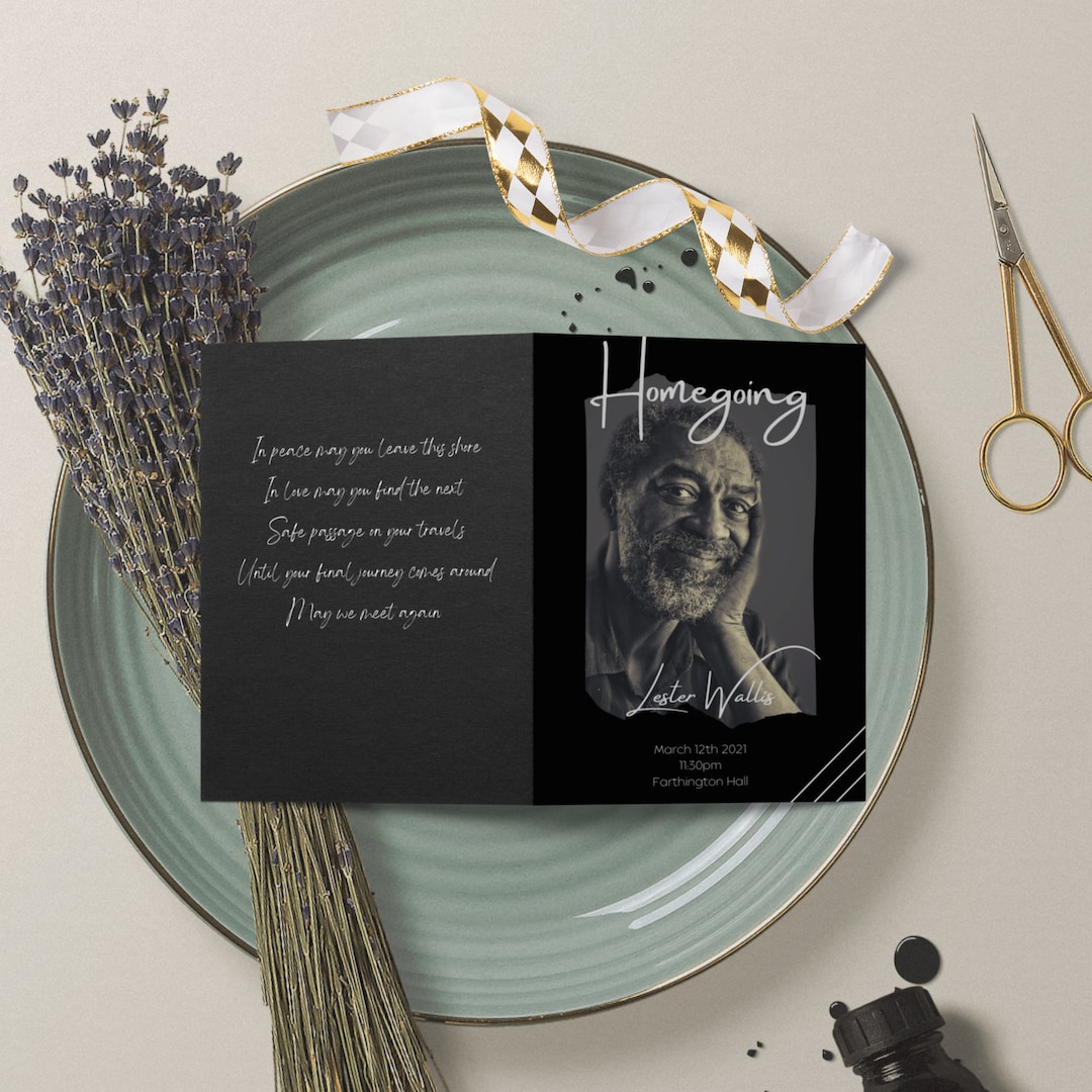 Printable Editable Obituary Template Black and White Funeral Program Etsy Printable Editable Obituary Template Black and White Funeral Program Etsy