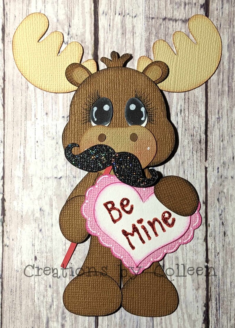 Premade Paper Piecing Set i Moose-tach You Moose Valentine's Day ...