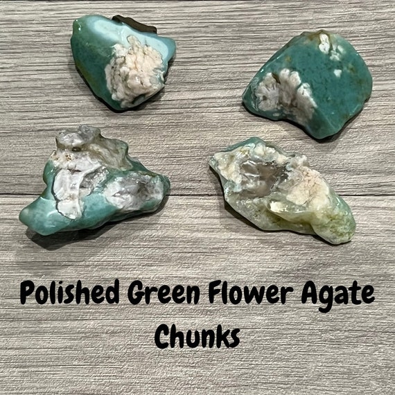 Green Flower Agate Chunks Flower Agate Green Flower Agate Etsy