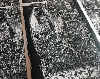 Linoleografia - Il Festival - H.P. Lovecraft