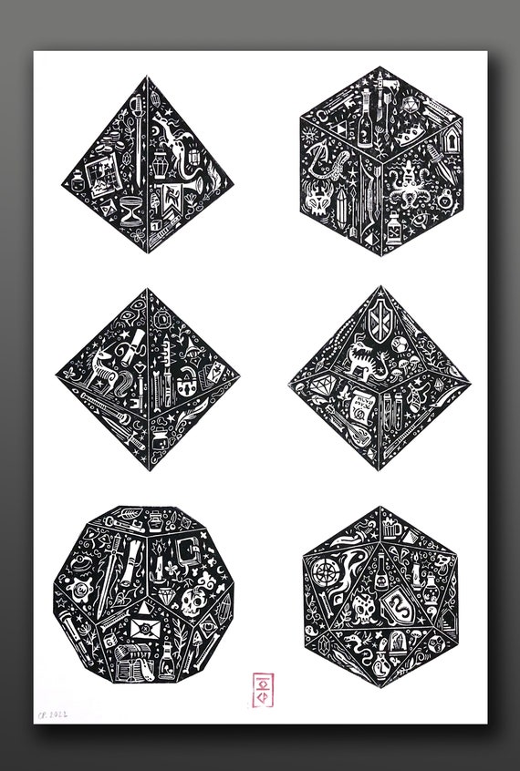 Elifel - DND Lot de 7 dés D&D flottants en résine à bords tranchants, pour donjons polyédriques et dragons, Ttrpg, Pathfinder, RPG DND, jeu de rôle avec coffret cadeau