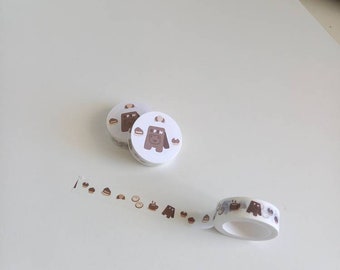 café washi tape, washi tape, café, coffee, cute washi tape, brown washi tape