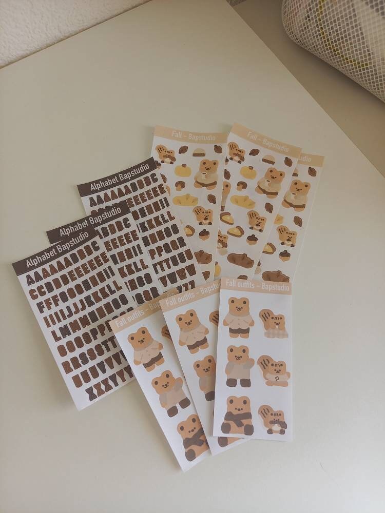 Sticker Printable Letters Brown Alphabet Stickers, Deco Stickers, Brown Alphabet Sticker, Brown ...
