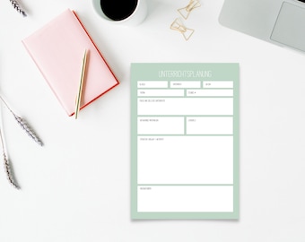 Unterrichtsplaner Digital Unterrichtsvorbereitung Referendariat Planung Lehrer Material A4 zum ausdrucken