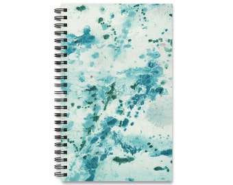 Notebook spiral binding A5 gift idea for girlfriend watercolor look art print