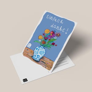 Postkarte Danke Blumenstrauß