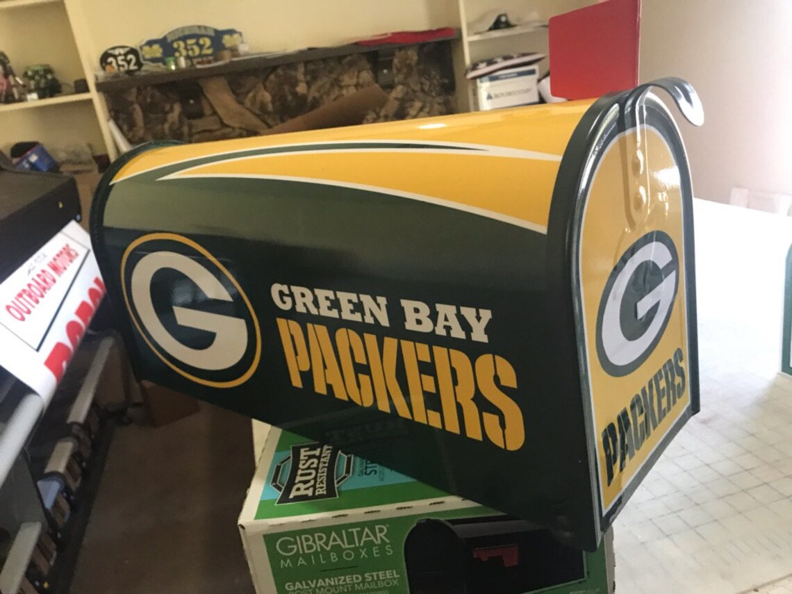 JUMBO Green Bay Packers Mailbox Etsy