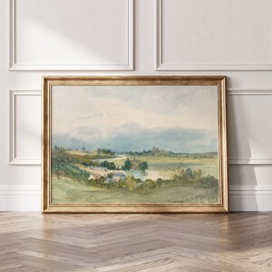 Countryside Landscape Painting: Scenic Wall Art (Instant Download)