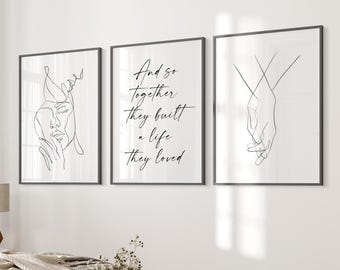 Minimalist Bedroom Wall Art Set: Love Quote Prints (Digital Download)