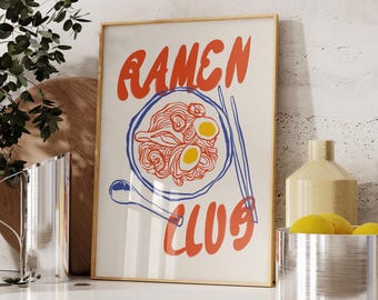 Ramen Print, Japanese Food Poster, Kitchen Wall Art (Digital Download)