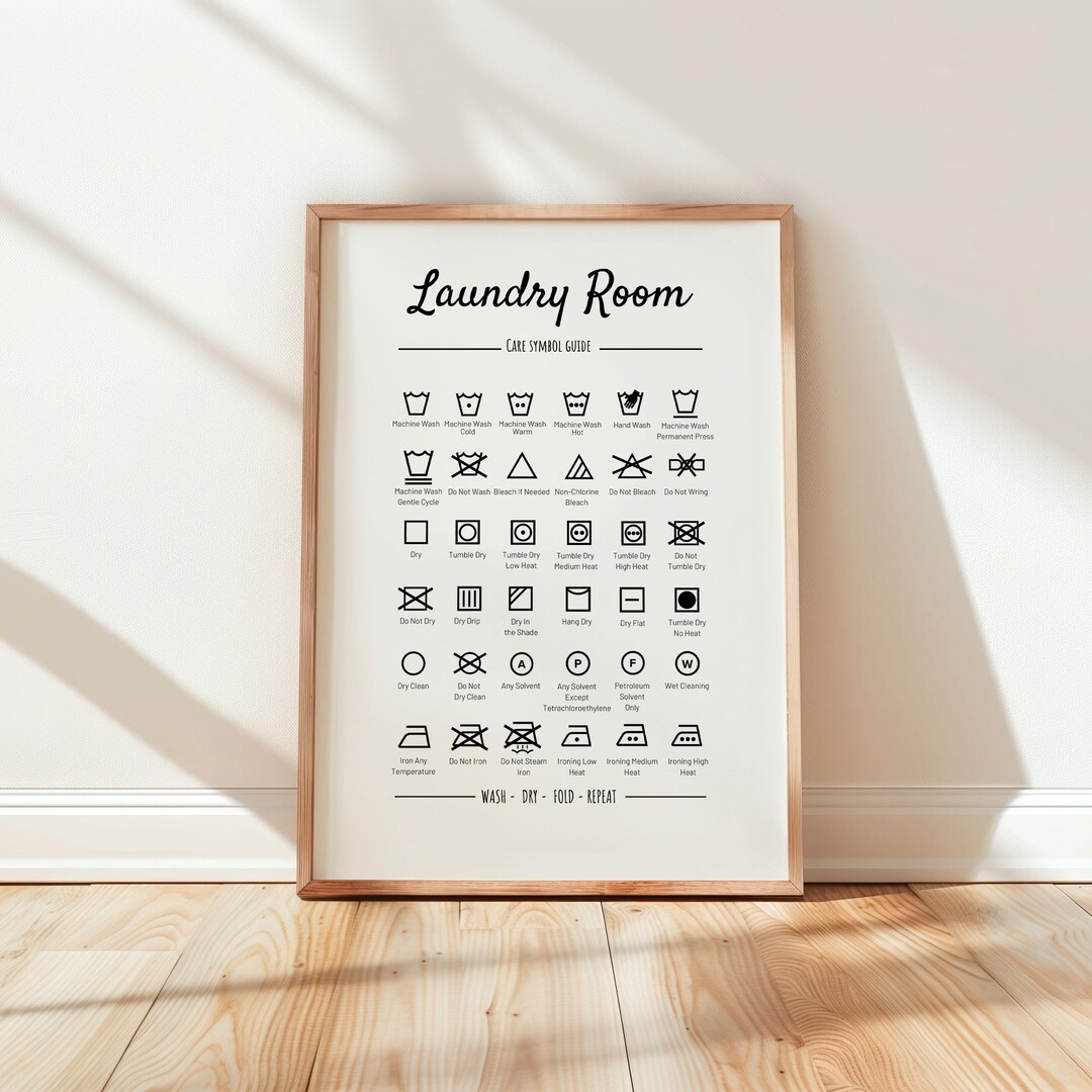 Laundry Symbols Art Print, Laundry Room Decor (digital Download) - Etsy