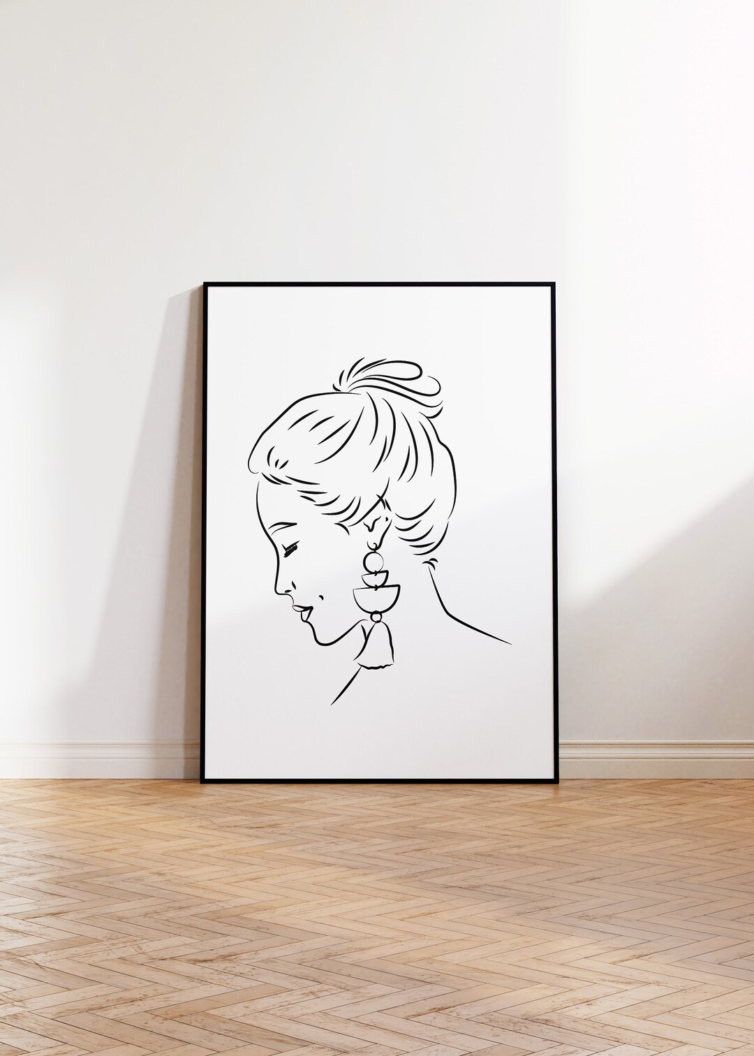 Minimalist Line Art Woman Printable Poster - Elegant Modern Wall Decor ...