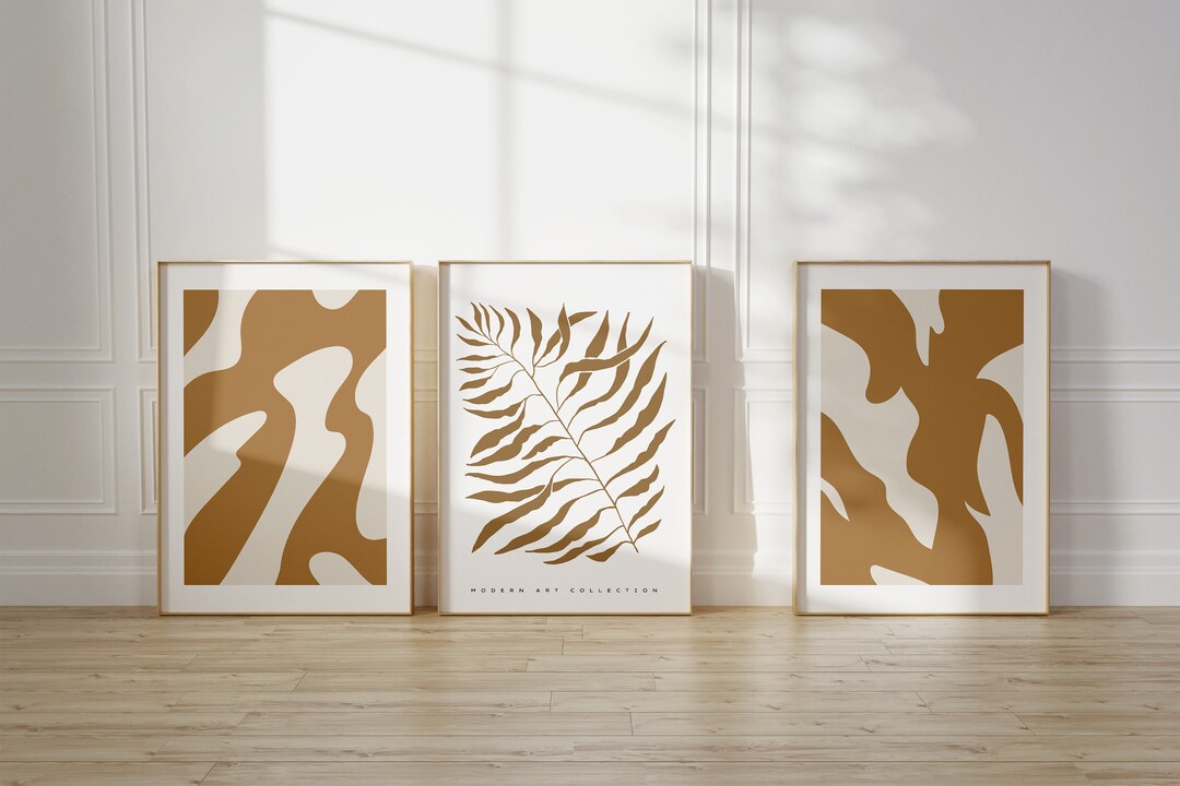 Modern Abstract Prints Set of 3 - Boho Neutral Art, Printable Wall ...