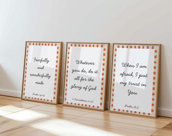 Nursery Wall Art Set, Christian Scripture Prints, Bible Kids Room Decor (Digital Download)